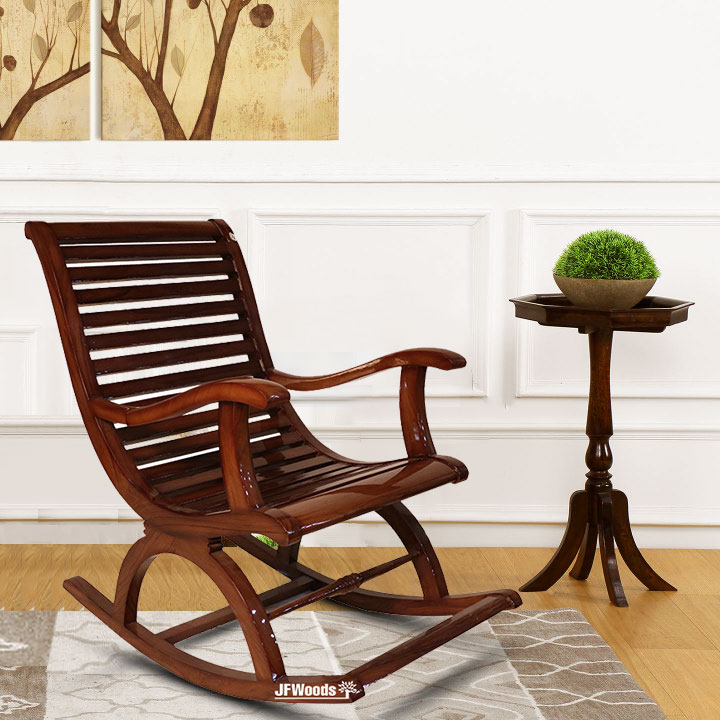 Aric Teak Wood Rocking Chair By Jfwoods